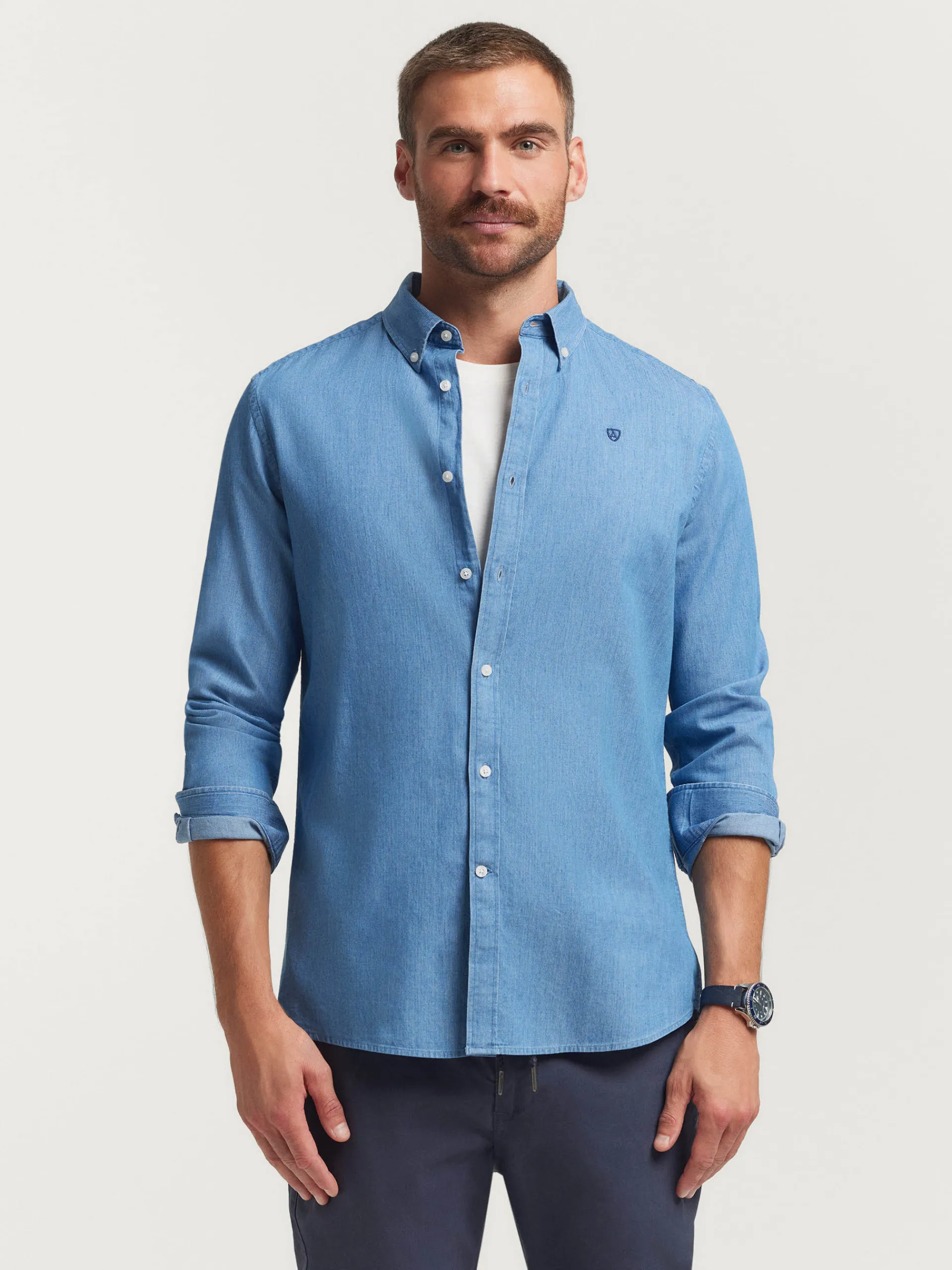 New CAMISA DENIM CANUTILLO Hombre Casual