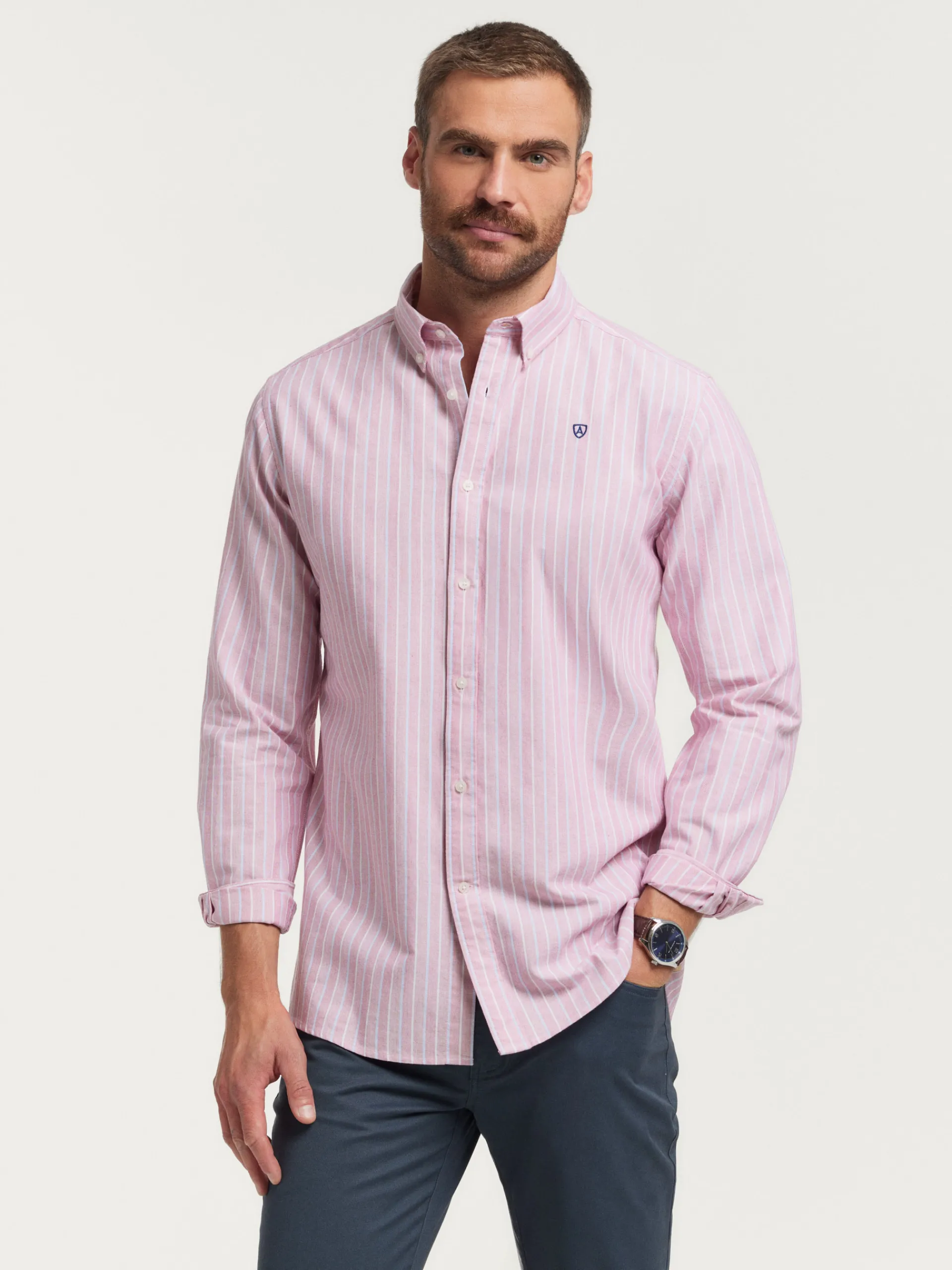 Discount CAMISA OXFORD FANCY STR Hombre Oxford