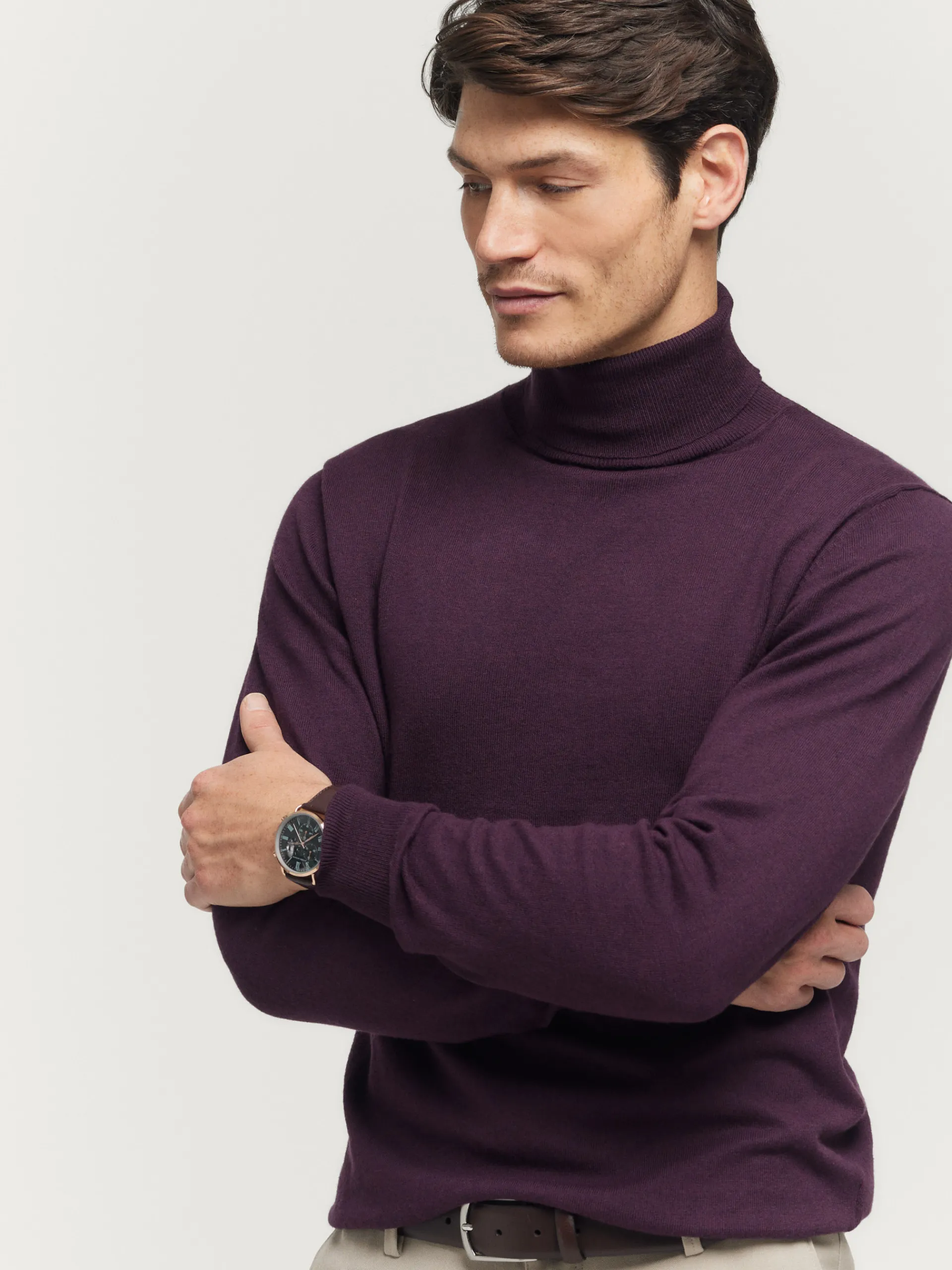 JERSEY ROLL COLLAR BURDEOS Hombre Jerséis