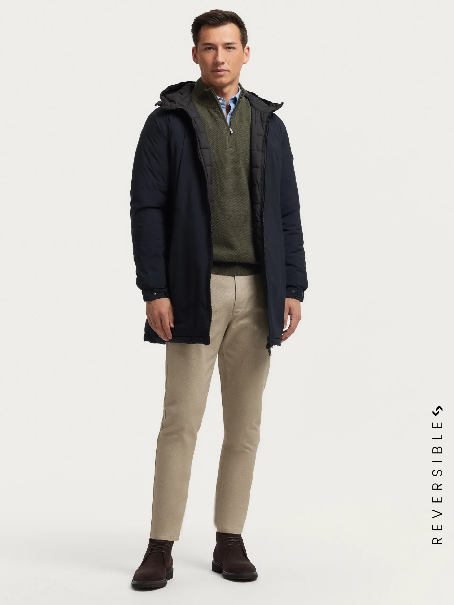 Clearance PARKA RATCHED REVERSIBLE | MARRÓN Hombre Cazadoras Y Parkas